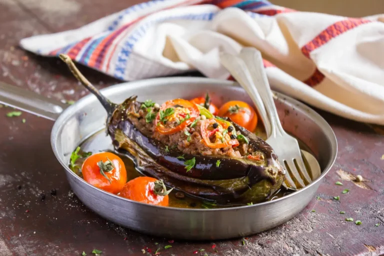 Roasted/Grilled Eggplant With Tomatoes & Garlic